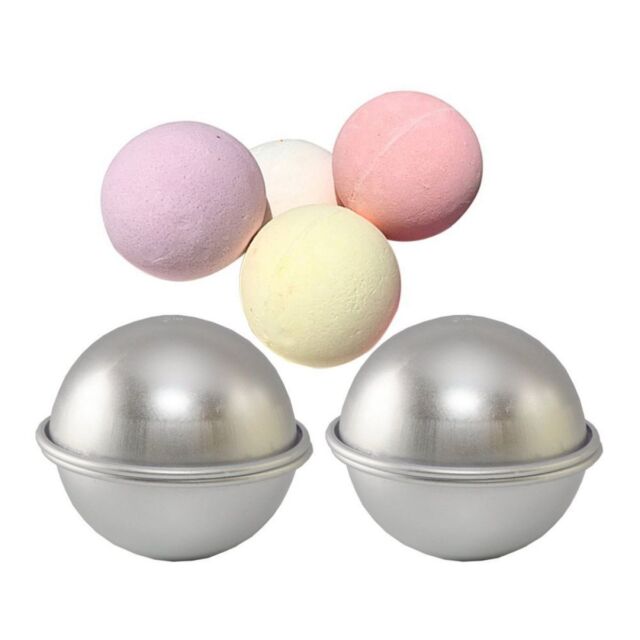 2 Molds Metal Bath Bomb Mold Fizzies Large Size 8cm Sliver Home for ...