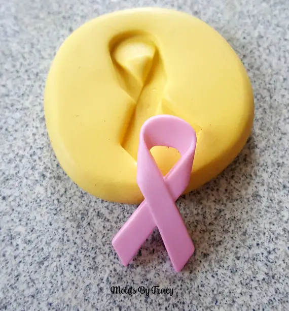 Breast Cancer Pink Ribbon Silicone Mold Food Safe by MoldsByTracy
