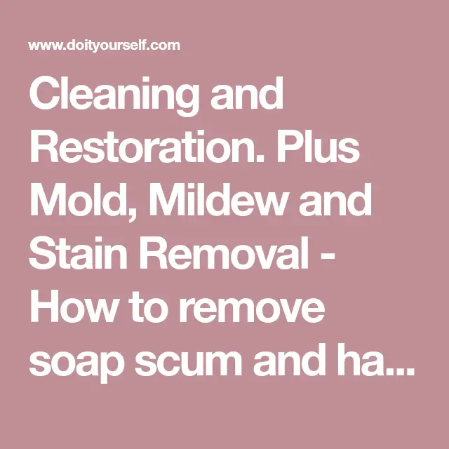 Cleaning and Restoration. Plus Mold, Mildew and Stain Removal