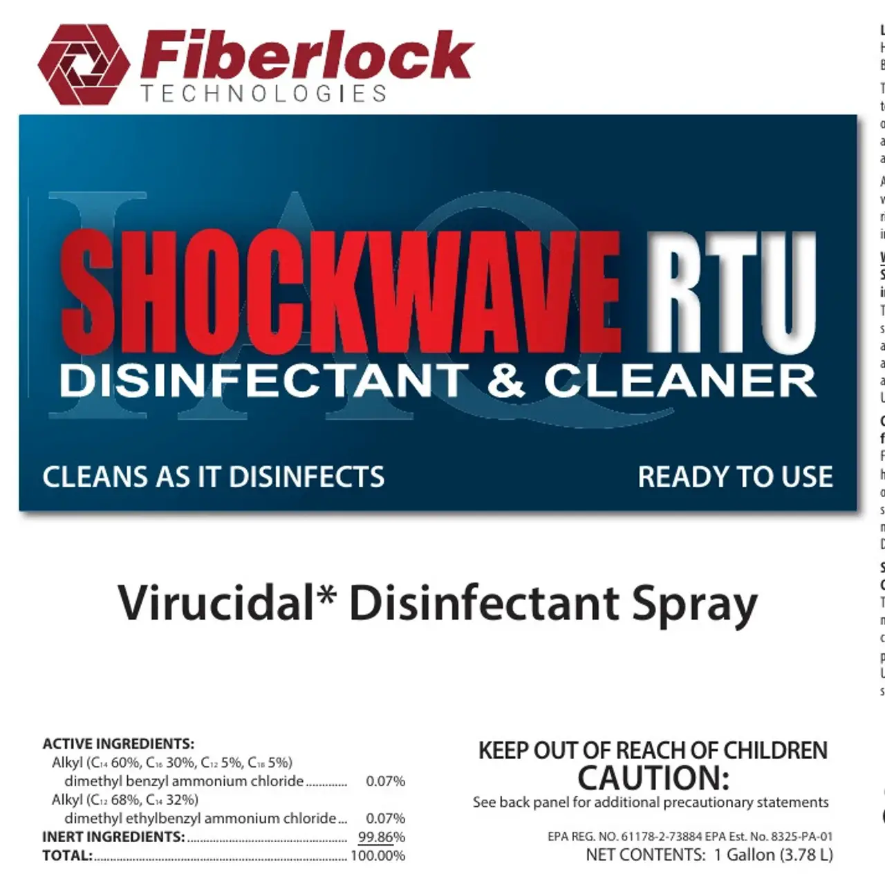 Fiberlock ShockWave RTU Mold Killer, Sanitizer, &  Disinfectant: 5G