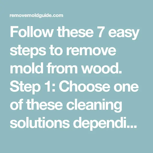 Follow these 7 easy steps to remove mold from wood. Step 1: Choose one ...