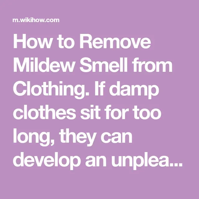 How to Remove Mildew Smell from Clothing. If damp clothes sit for too ...