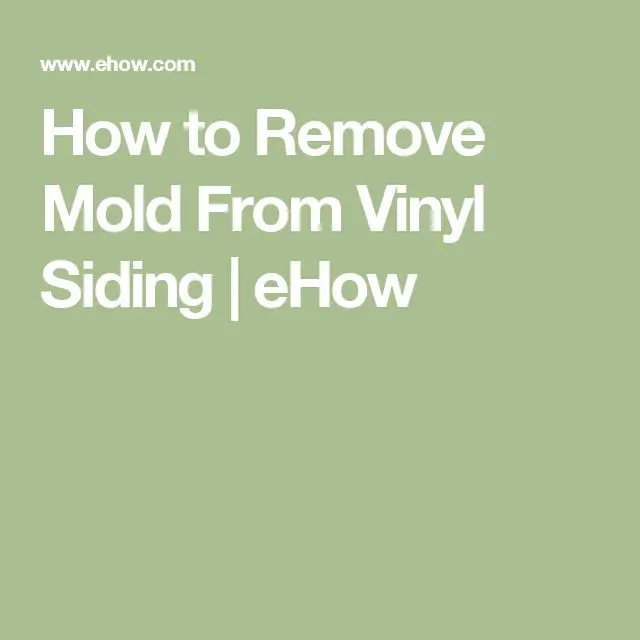 How to Remove Mold From Vinyl Siding