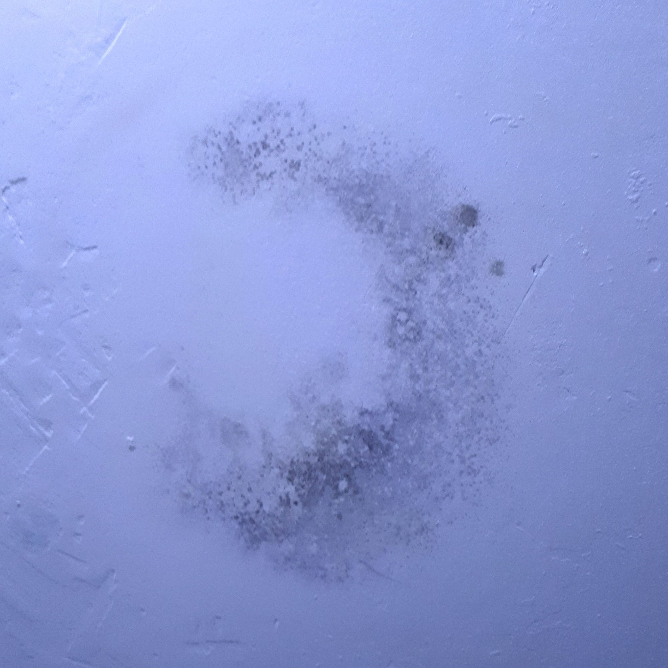 Mold stain in bathroom ceiling looks like Dreamworks logo ...