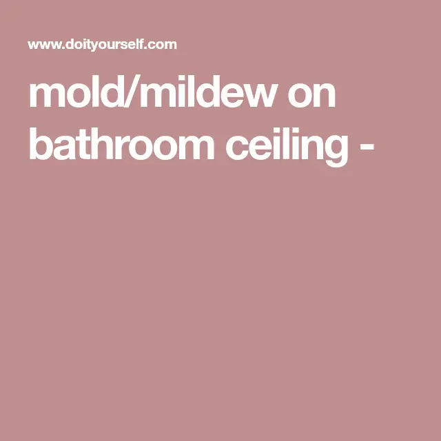 mold/mildew on bathroom ceiling