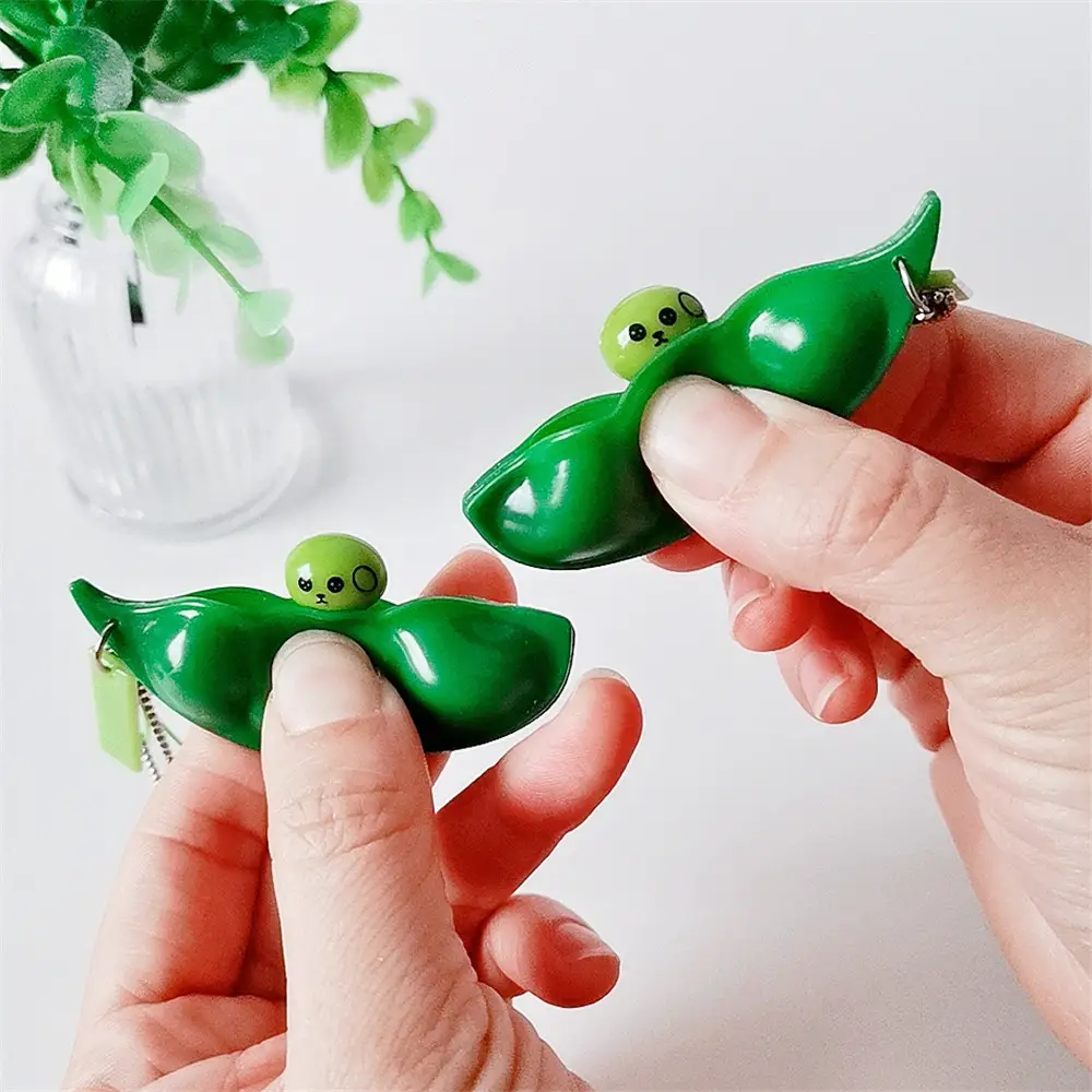 Silicone Squishy Pea Keyring Toy Mold For Stress Release