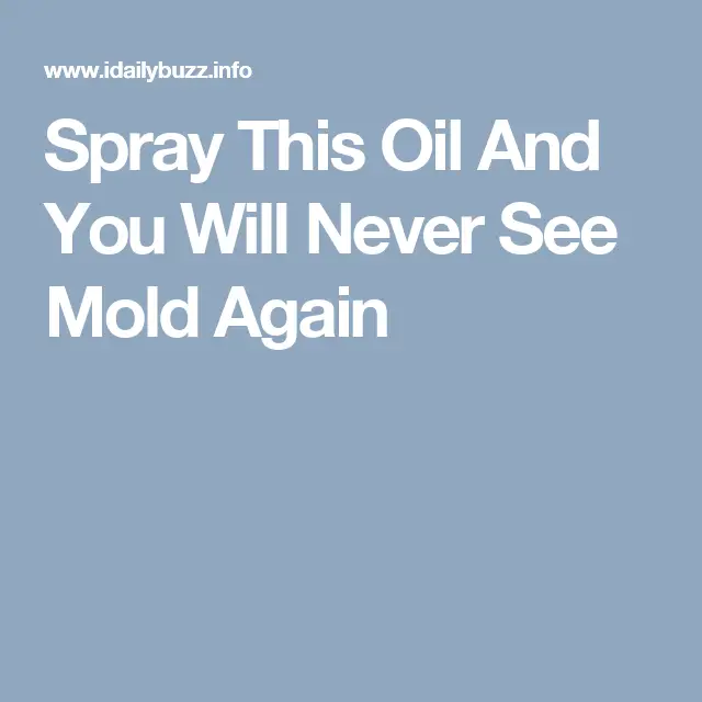 Spray This Oil And You Will Never See Mold Again